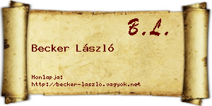 Becker László névjegykártya
